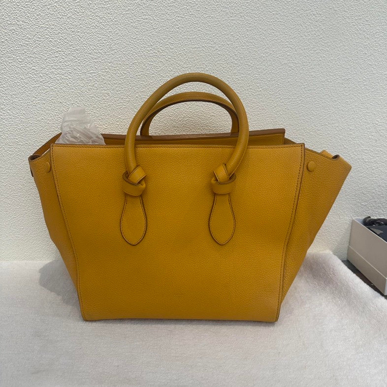 Luxury Luggage Tote Yellow Top Handle Bag Leather Mini Tote Bag