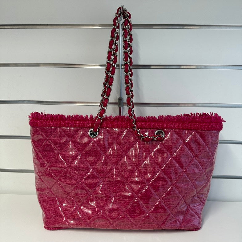 Chanel Deauville Tote Bag in Pink Quilted Tweed
