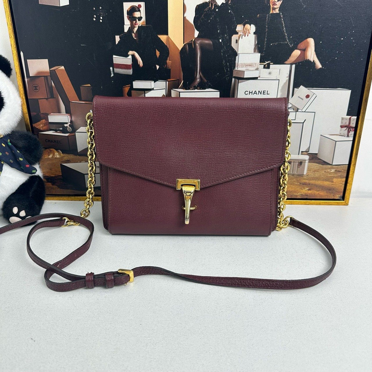 Burberry Luxury Burgundy Crossbody Bag Designer Handbag