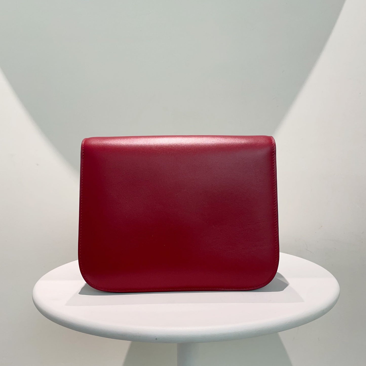 Luxury Box Bag In Burgundy , Shoulder Leather Shoulder Bag