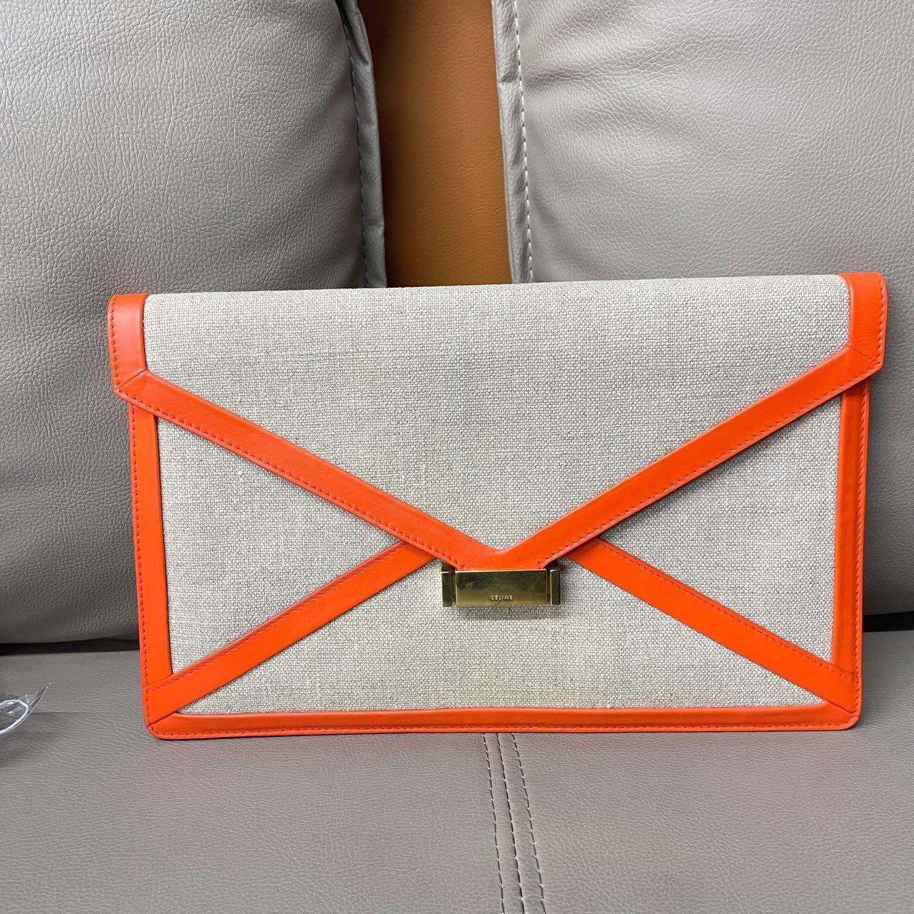 New Luxury Clutch In Orange Handbag Canvas Clutch Bag