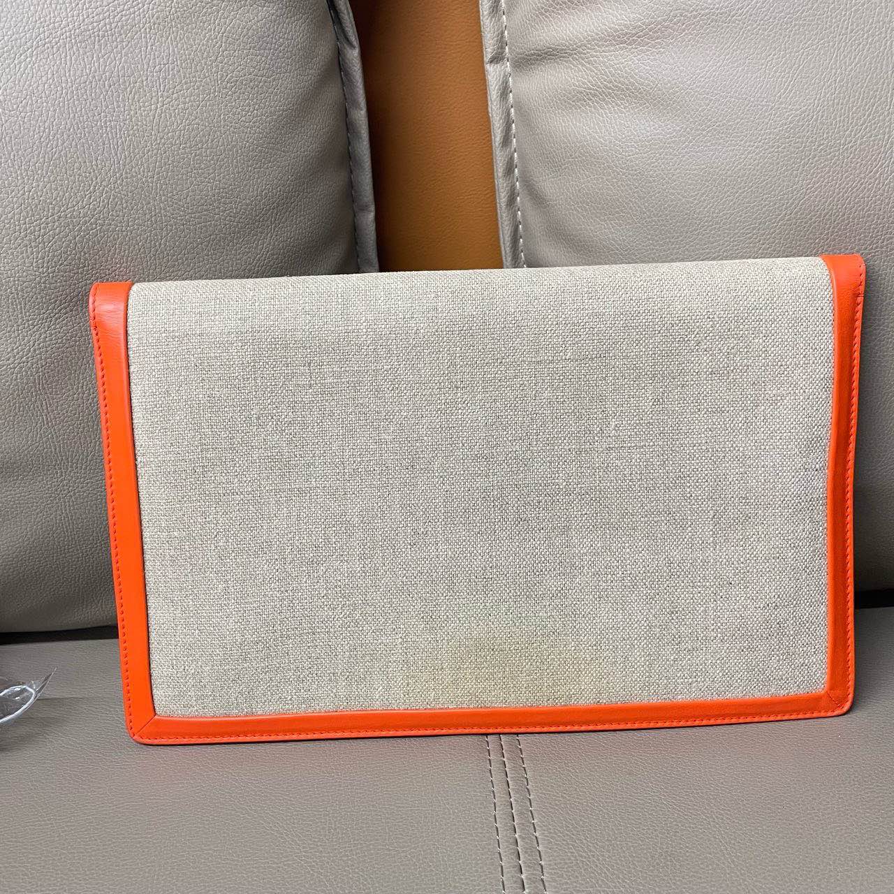 New Luxury Clutch In Orange Handbag Canvas Clutch Bag