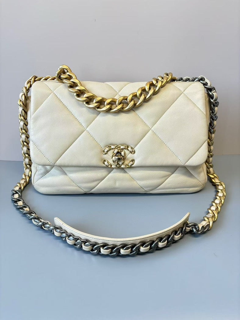 Chanel 19 Bag White Crossbody