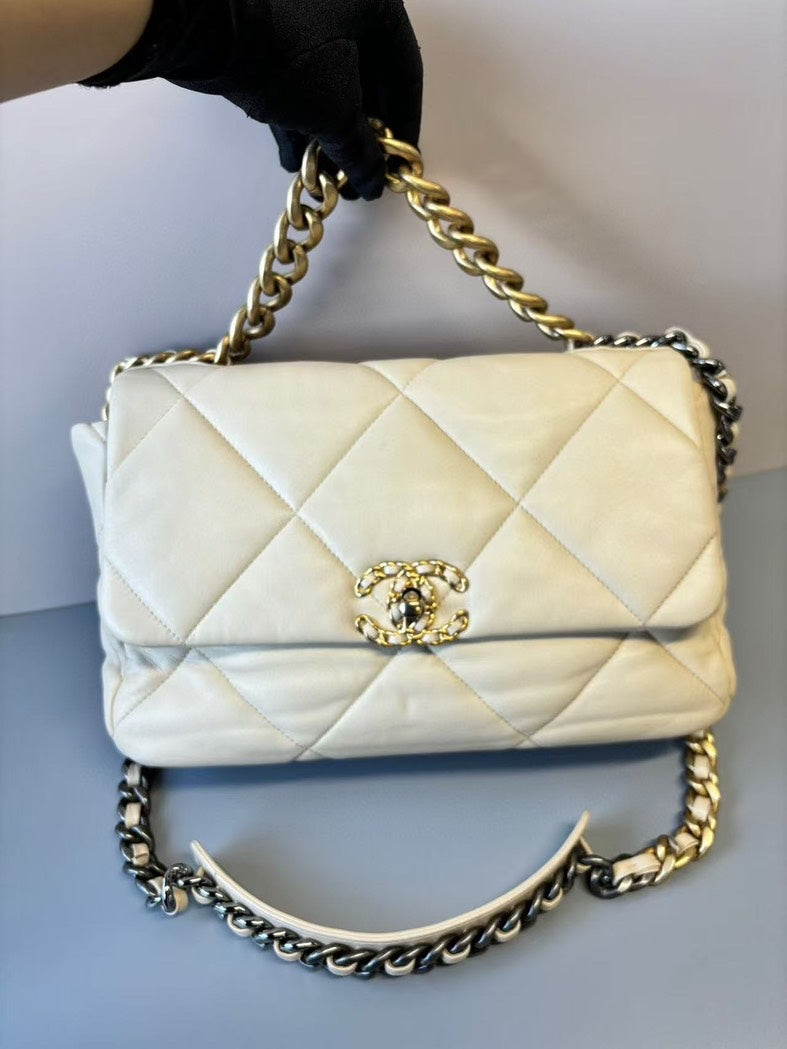 Chanel 19 Bag White Crossbody