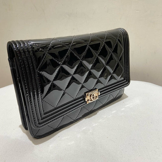 Chanel Patent Leather Black WOC Crossbody Bag