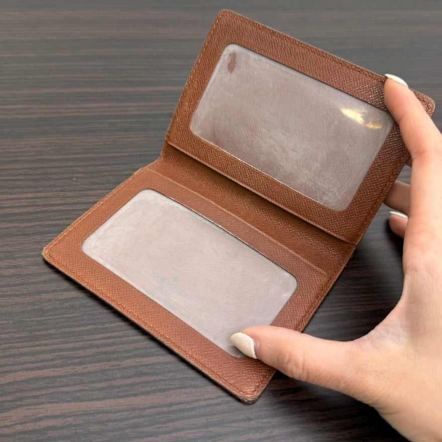 Louis Vuitton Monogram Card Case Brown Leather Wallet