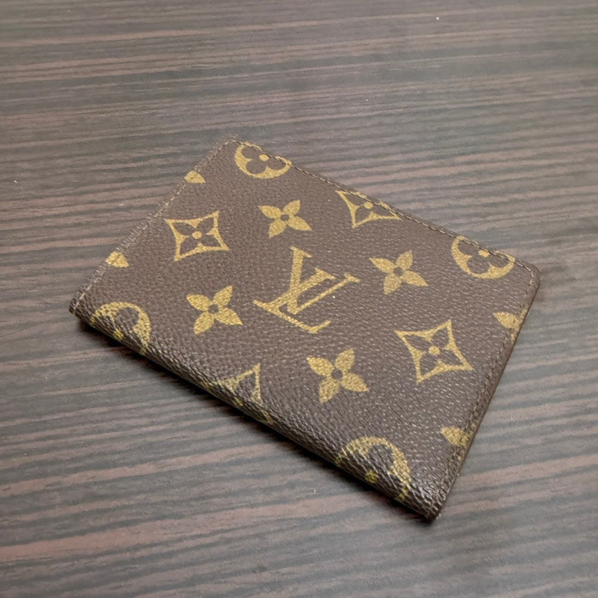 Louis Vuitton Monogram Card Case Brown Leather Wallet