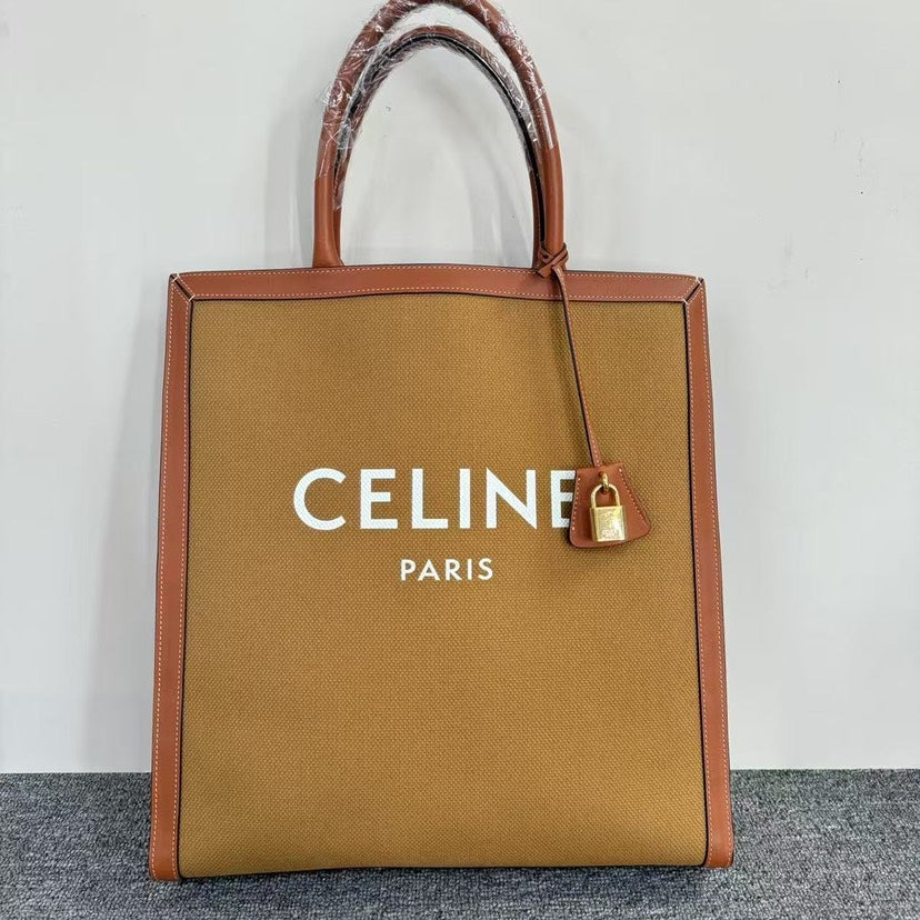 Luxury Paris Tote Bag Canvas Tan