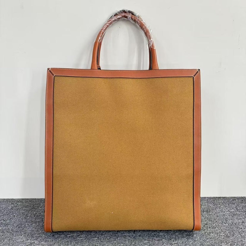 Luxury Paris Tote Bag Canvas Tan