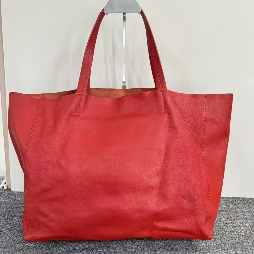 Luxury Tote Bag Sjz Leather Red