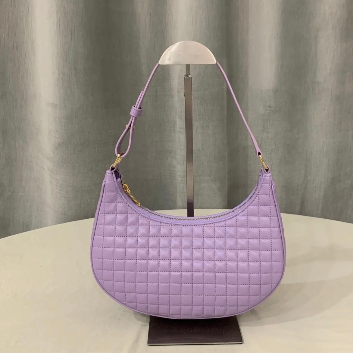 Luxury Triomphe Ava Hobo Bag Lilac Leather Travel Bag