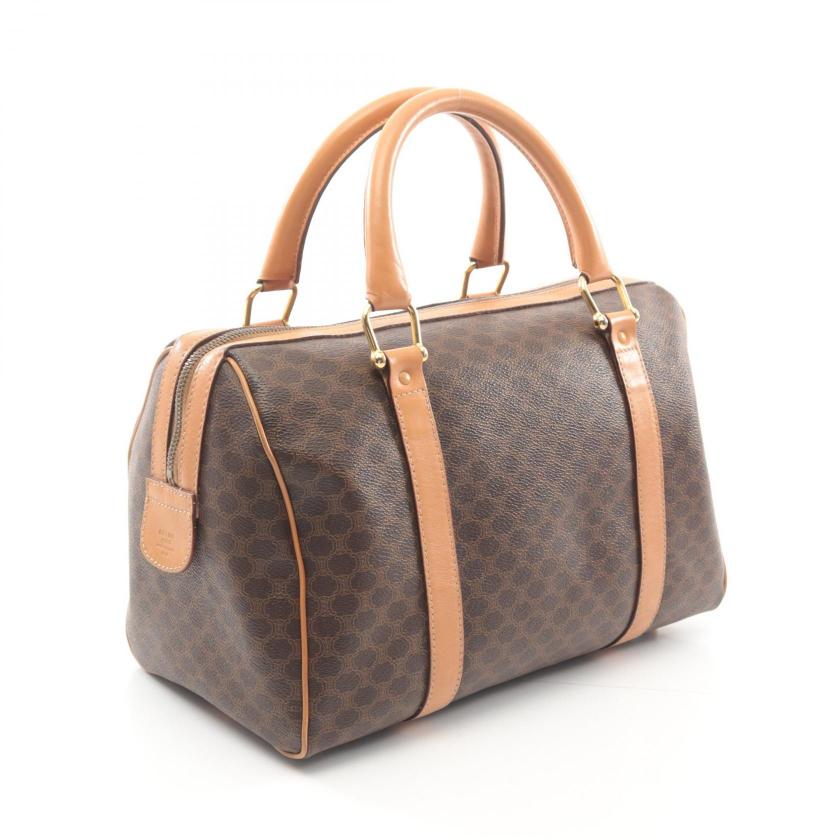 Luxury Macadam Handbag Boston Bag Dark Pvc Leather Brown Travel Bag