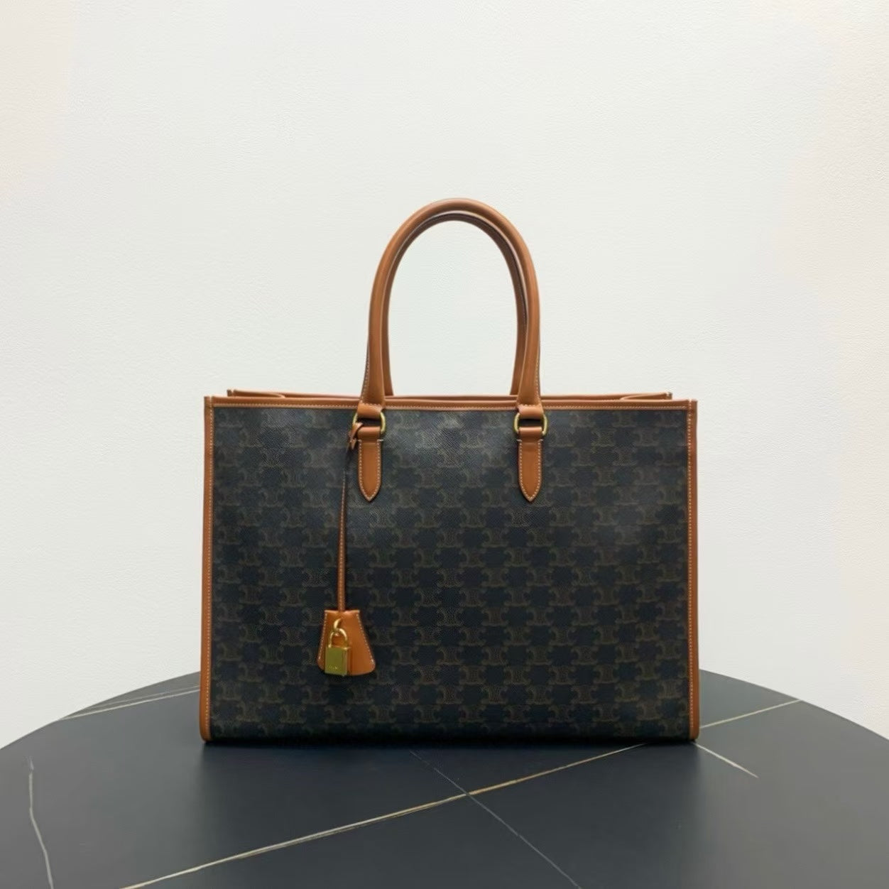 Luxury Macadam Tote Bag Designer Handbag Canvas Brown
