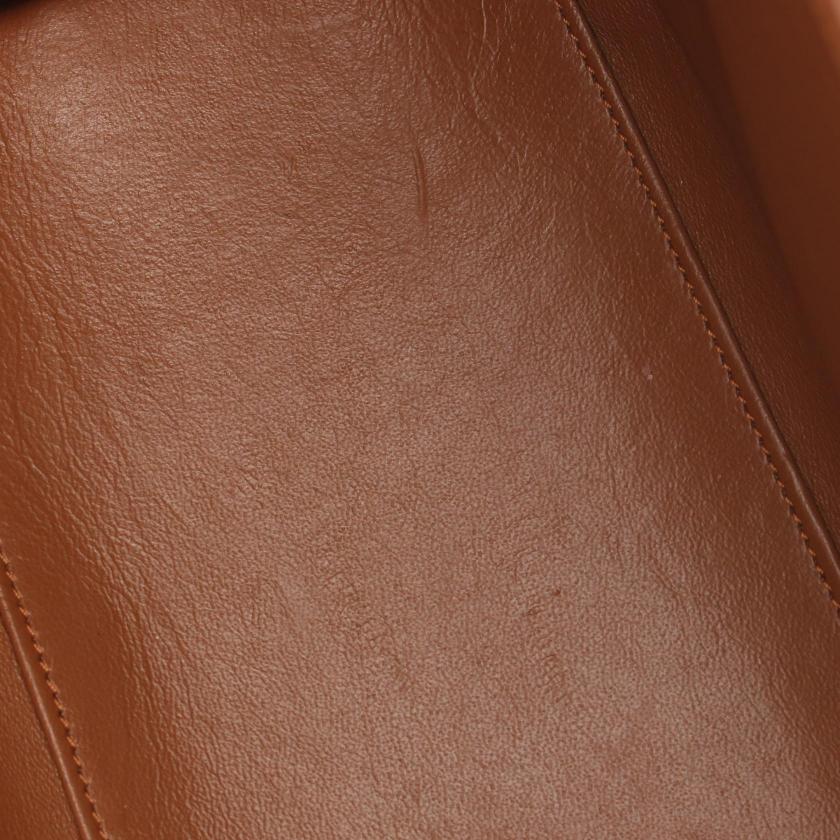 Luxury Luggage Micro Shopper Handbag Ivory Light Leather Brown Tote Bag