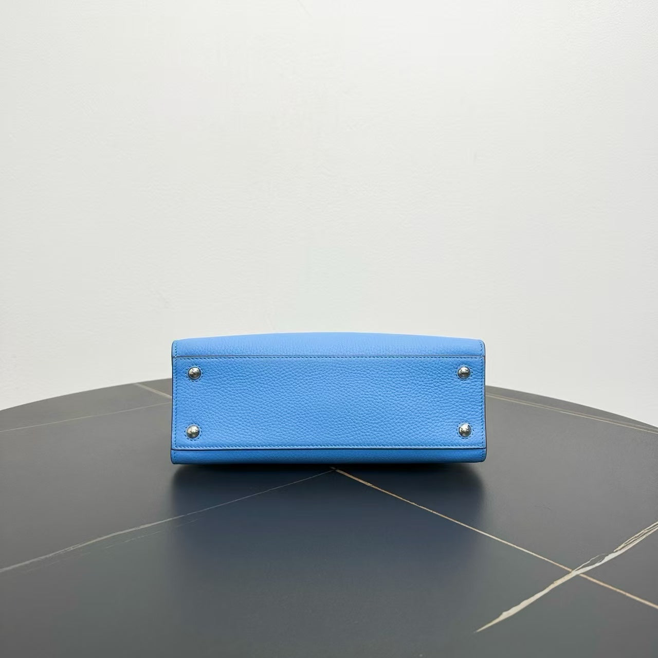Burberry Luxury Two Way Bag In Satchel Leather Blue Satchel Bag