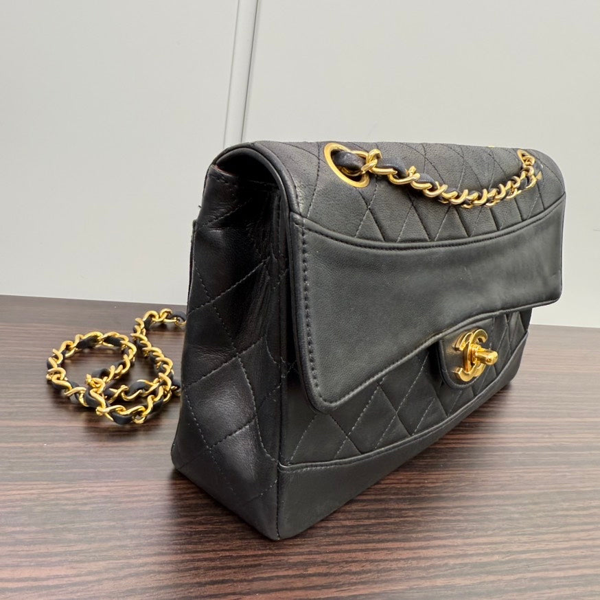   Chanel Lambskin Single Flap Bag NG Black Shoulder Bag