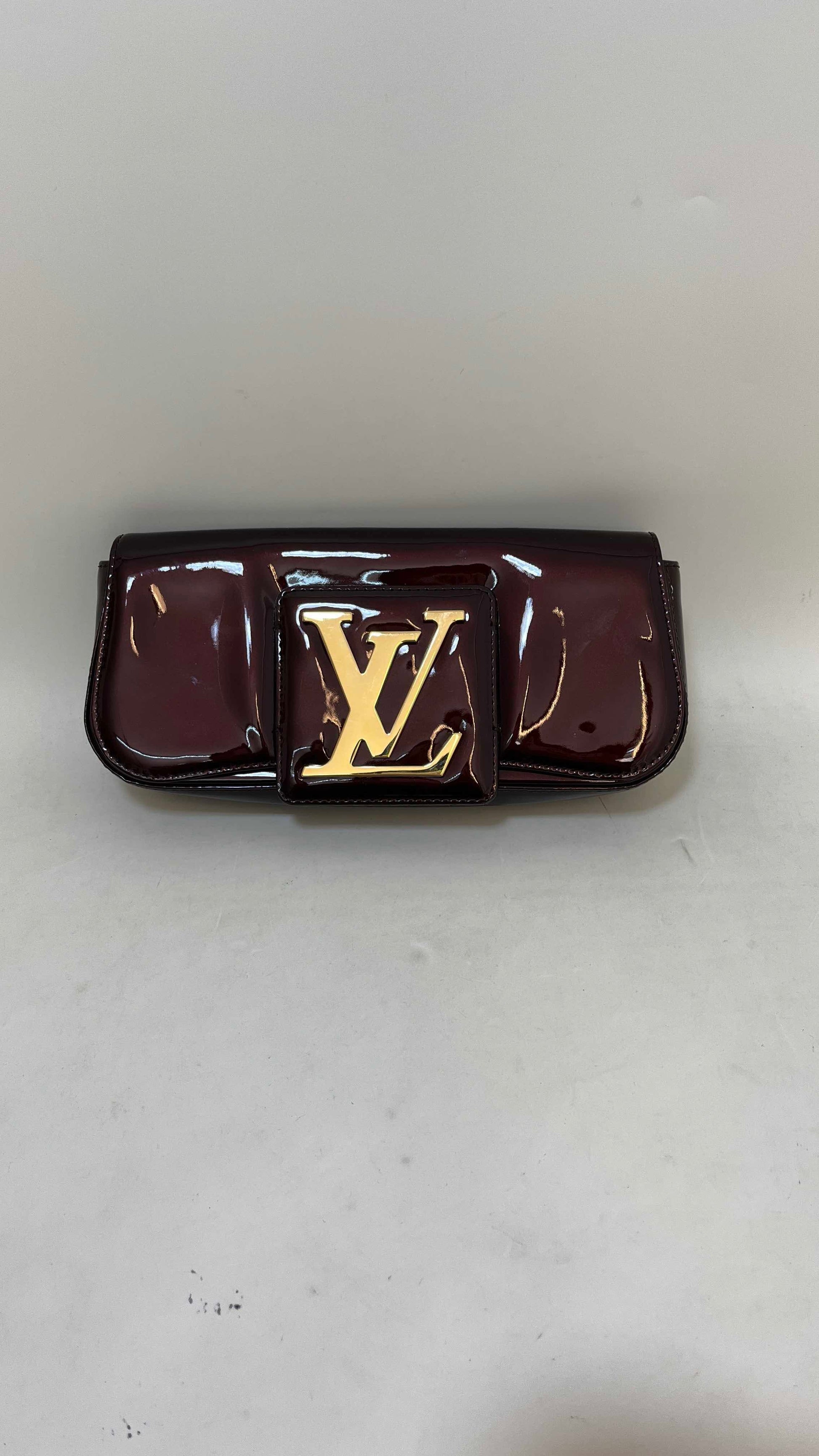 Louis Vuitton LV Clutch Bag Burgundy Leather