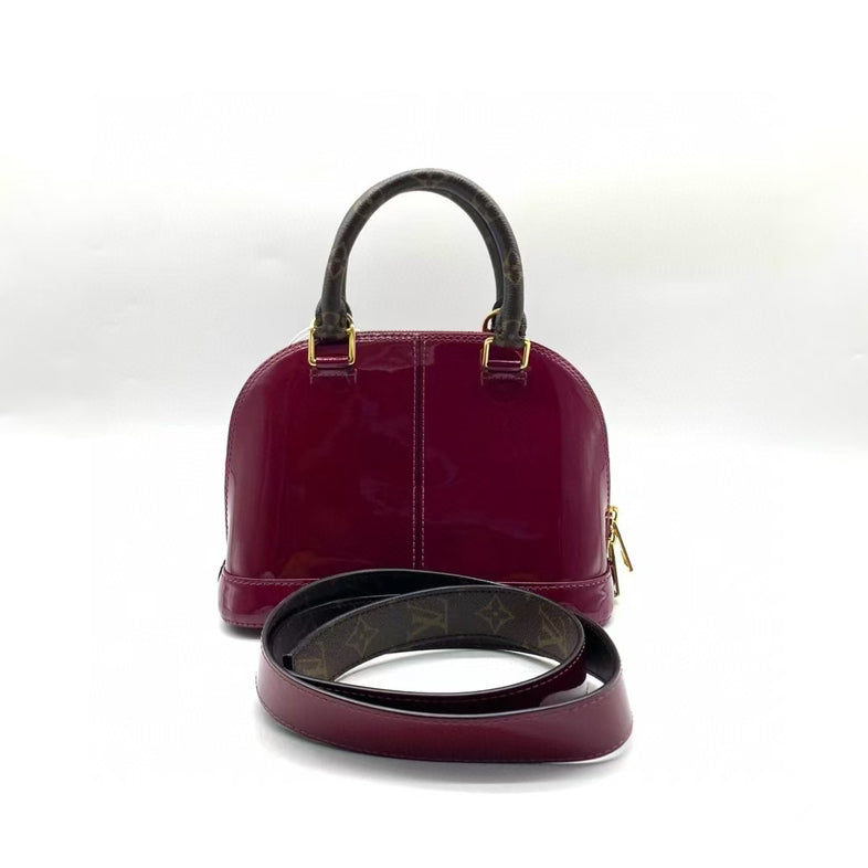 Louis Vuitton Alma Bag Patent Leather, Amarante, Top Handle