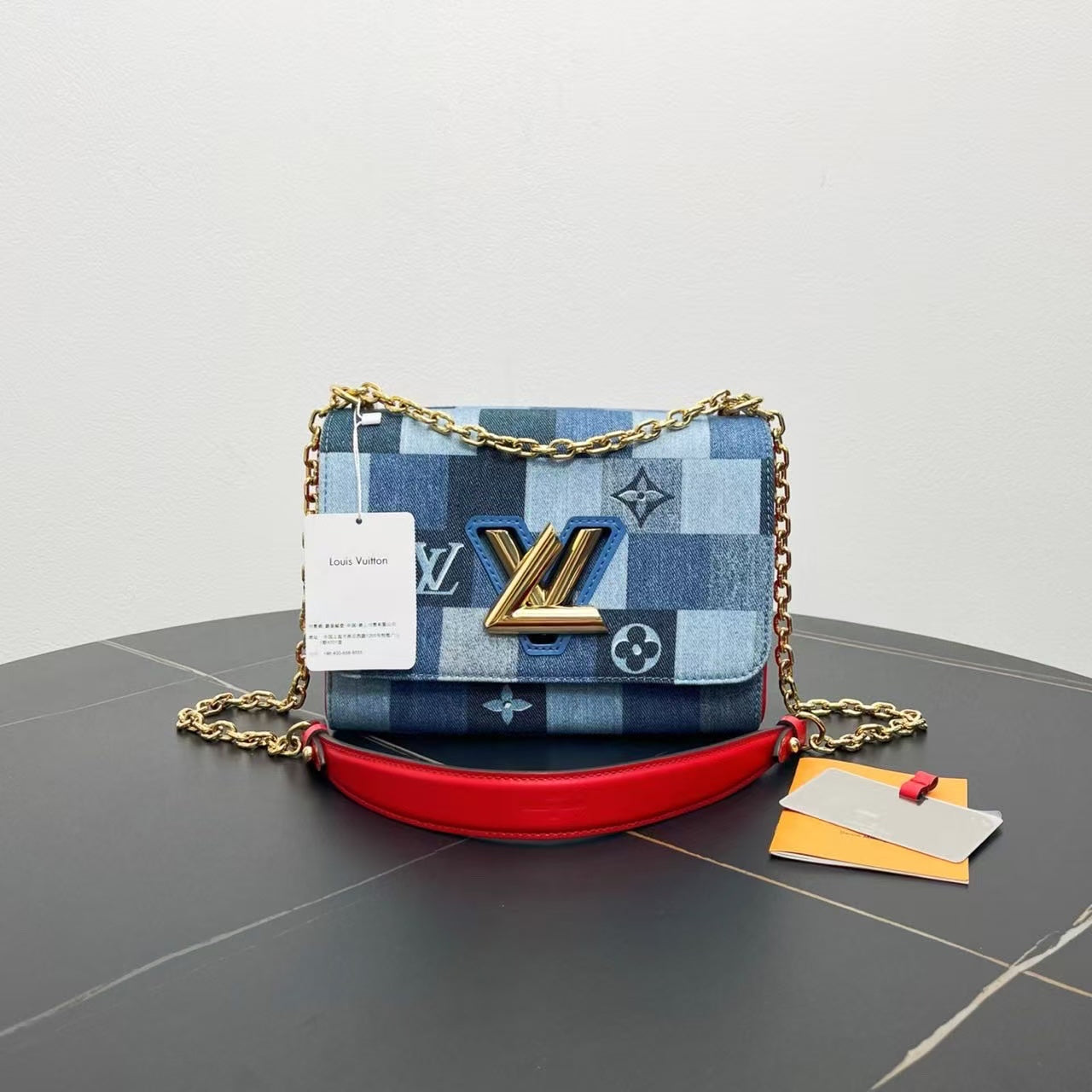 Louis Vuitton Damier Denim Shoulder Bag - Blue Checked -   Preloved