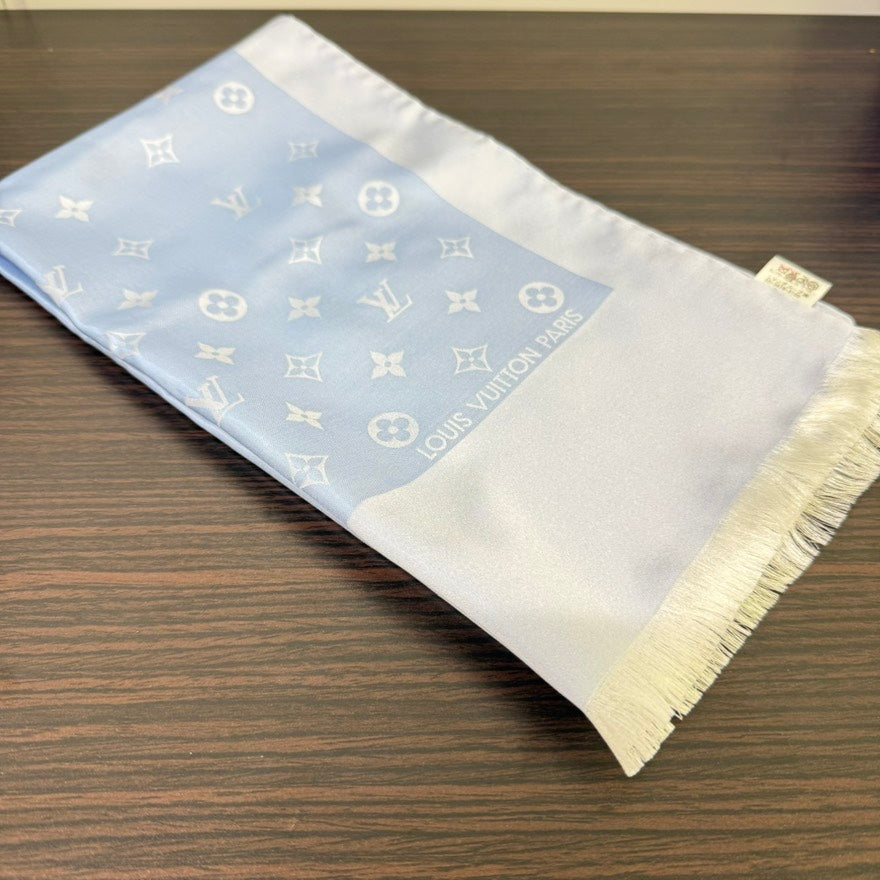 Louis Vuitton Silk Scarf FM6010F Light Blue Scarves