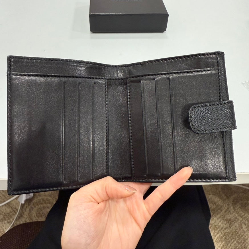 Chanel Caviar Leather Wallet in Black - Series  FM