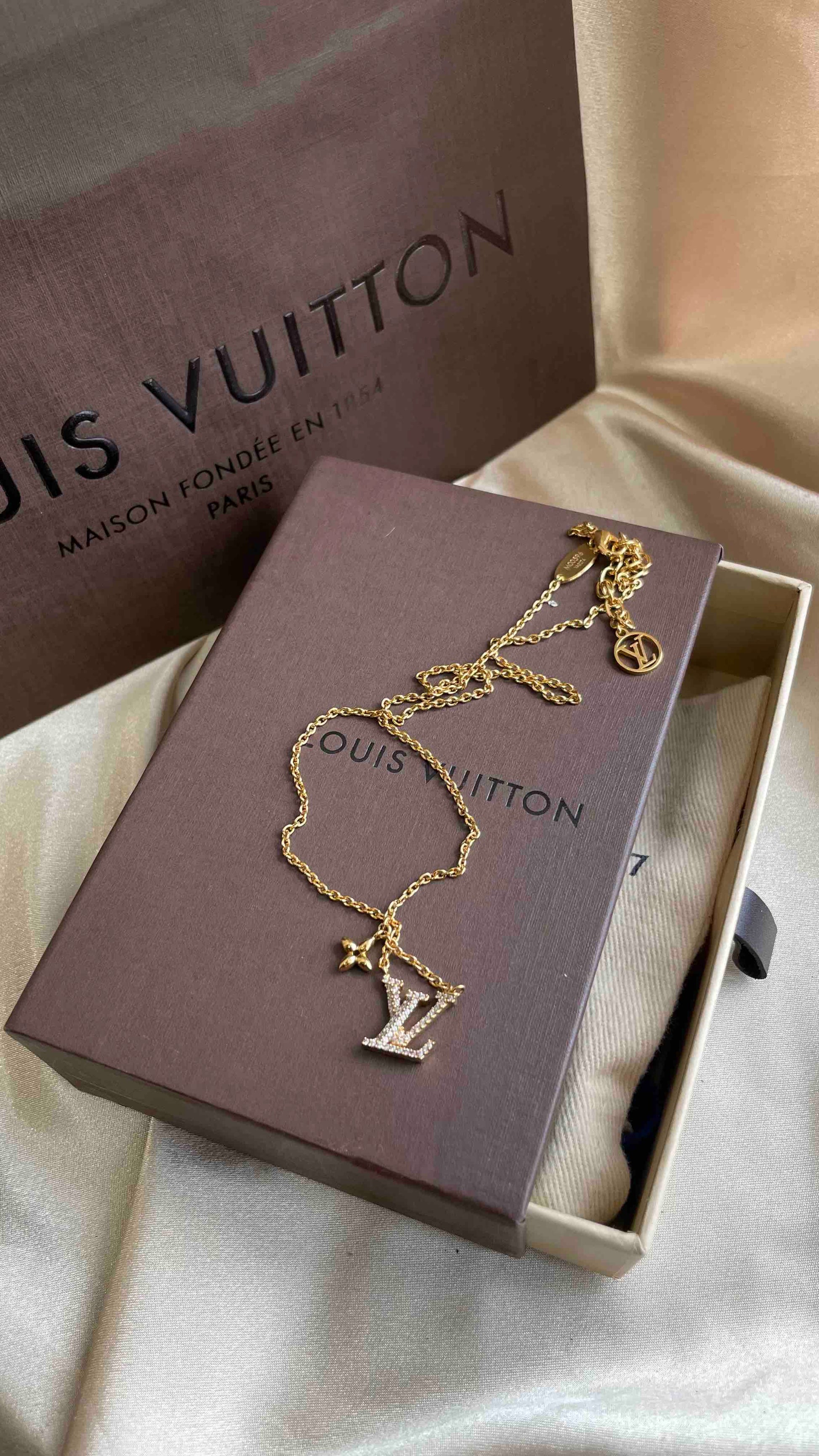 Louis Vuitton Necklace Gold Charm Necklace