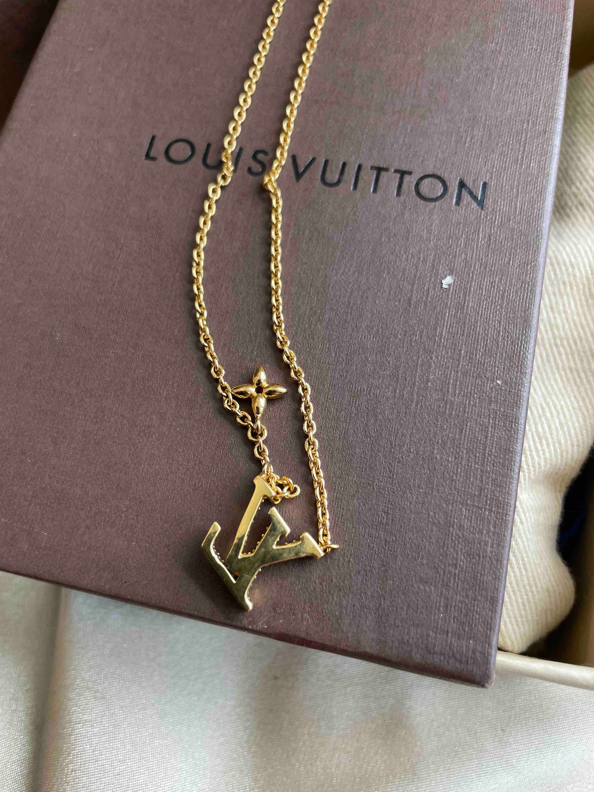Louis Vuitton Necklace Gold Charm Necklace