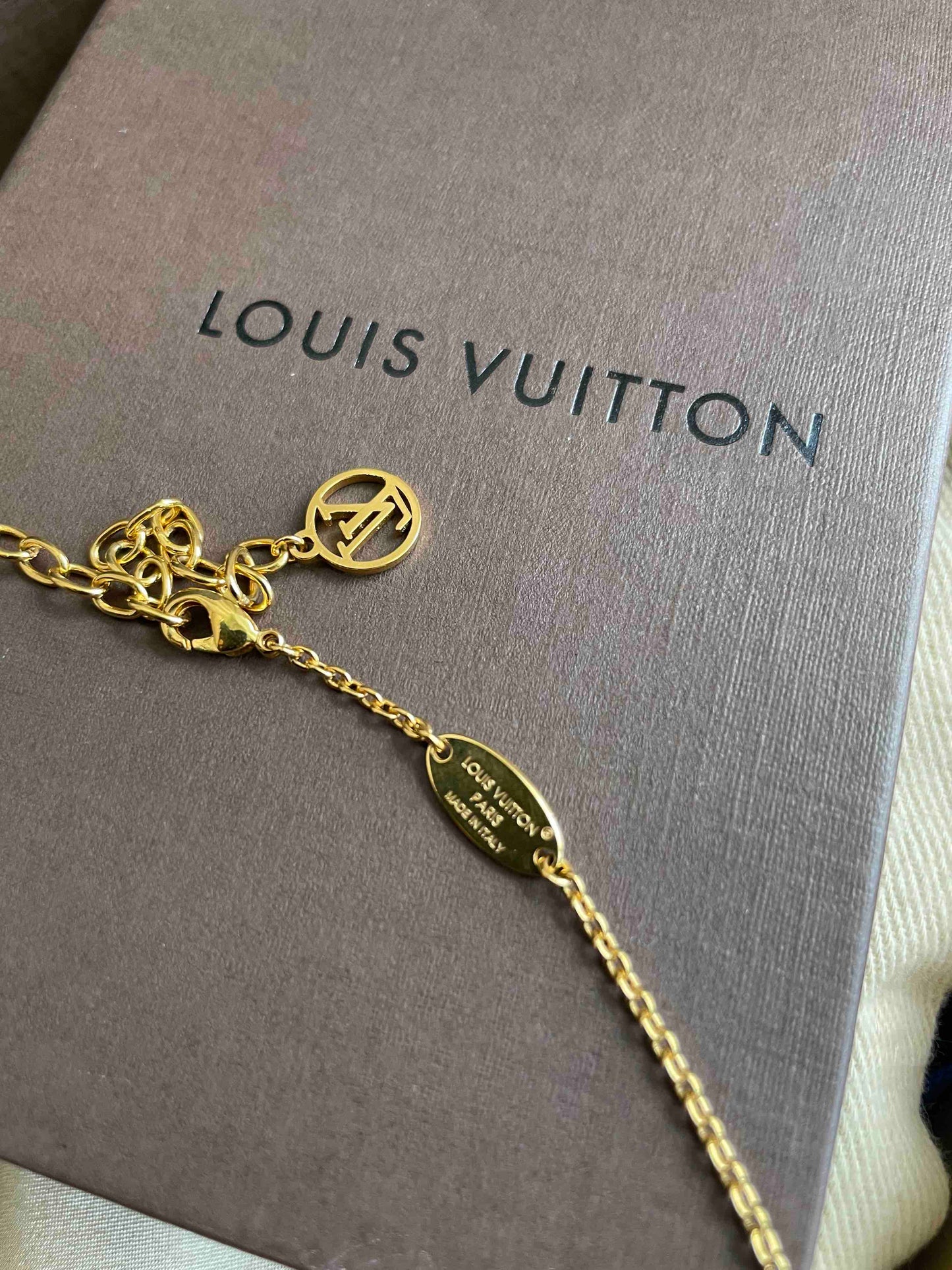 Louis Vuitton Necklace Gold Charm Necklace