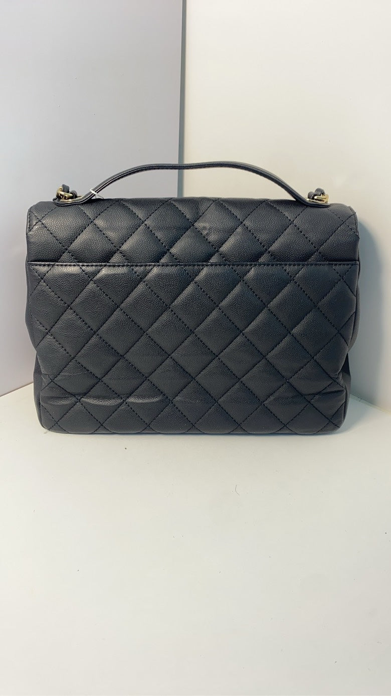 Chanel Classic Black Leather Messenger Bag