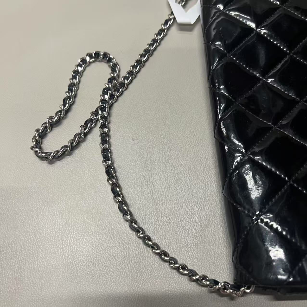 Chanel Black Patent Leather Flap Bag  -   Designer Shoulder Bag