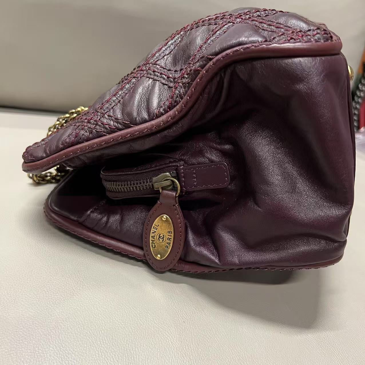 Chanel Burgundy Quilted Leather Tote Bag