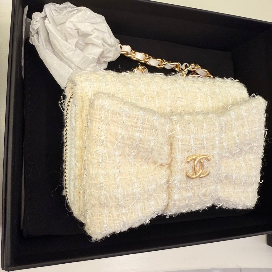 Chanel Mini Tweed Bag in Ivory - Chanel Mini Bag