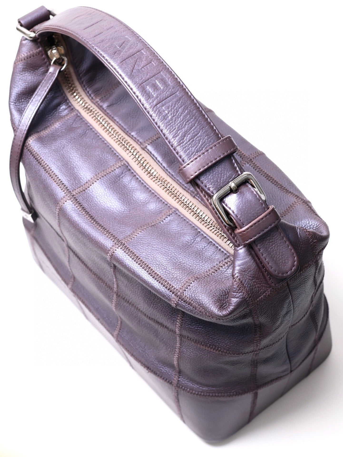 Chanel Violet Shimmer Box Bag Very   Leather Shoulder Bag