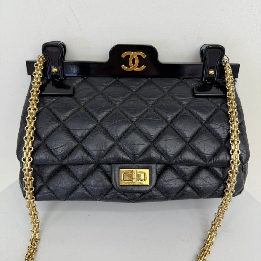 Rare?Chanel Calfskin Hanger Flap Bag Medium IW