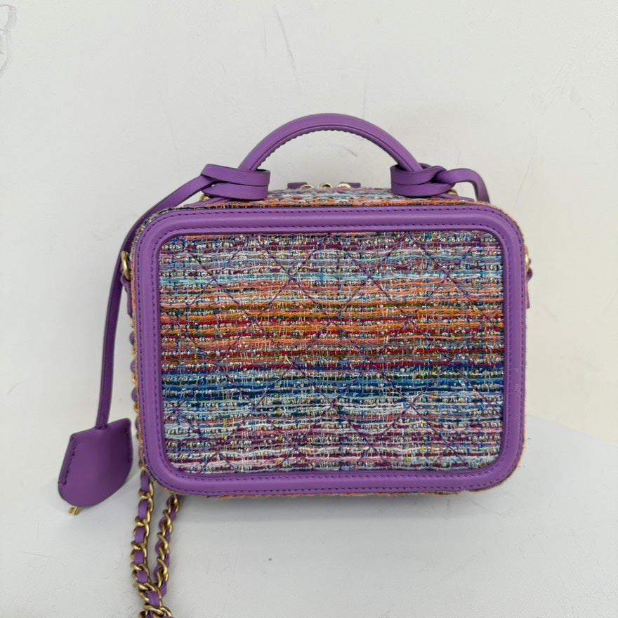 Chanel Filigree Tweed Leather way Bag Small - Lavender Crossbody