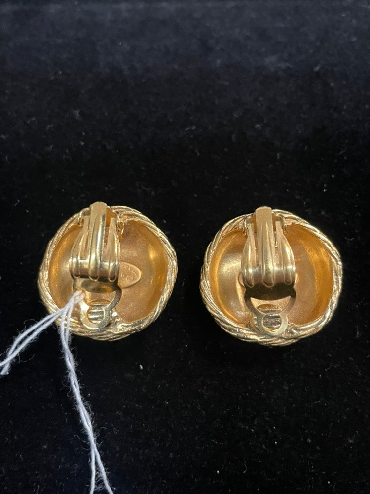 Chanel Clip On Earrings Gold Earrings
