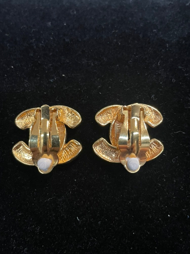 Chanel Classic Gold Clip On Earrings