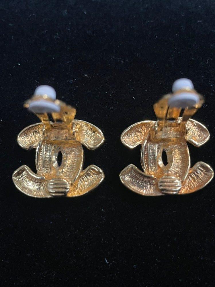 Chanel Classic Gold Clip On Earrings