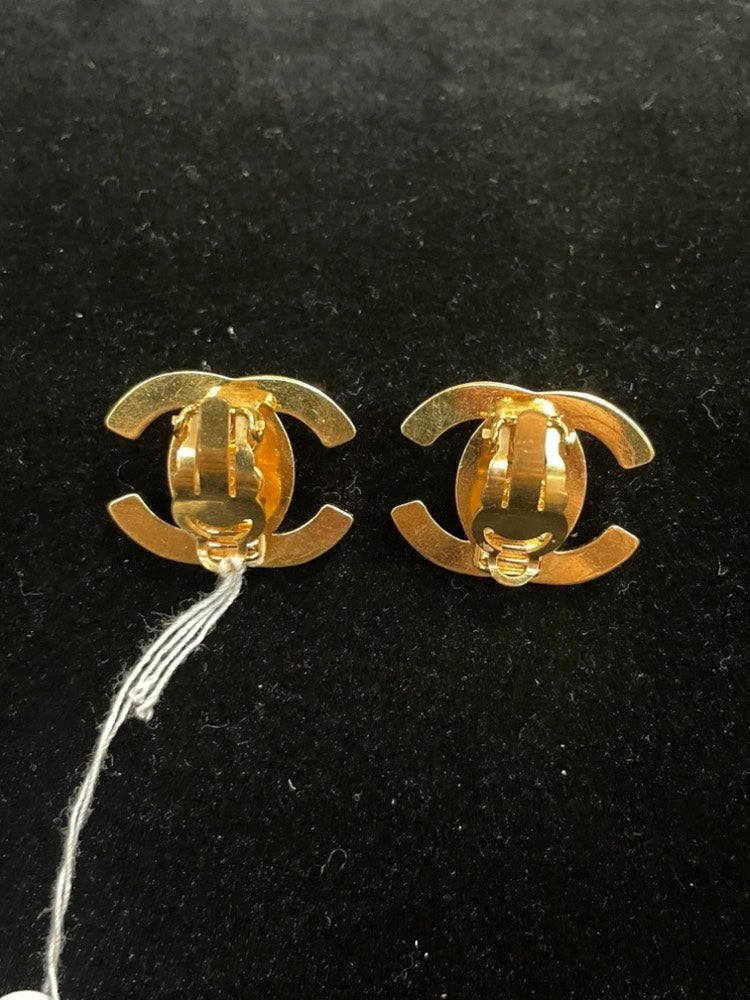 Chanel Clip On Earrings Gold