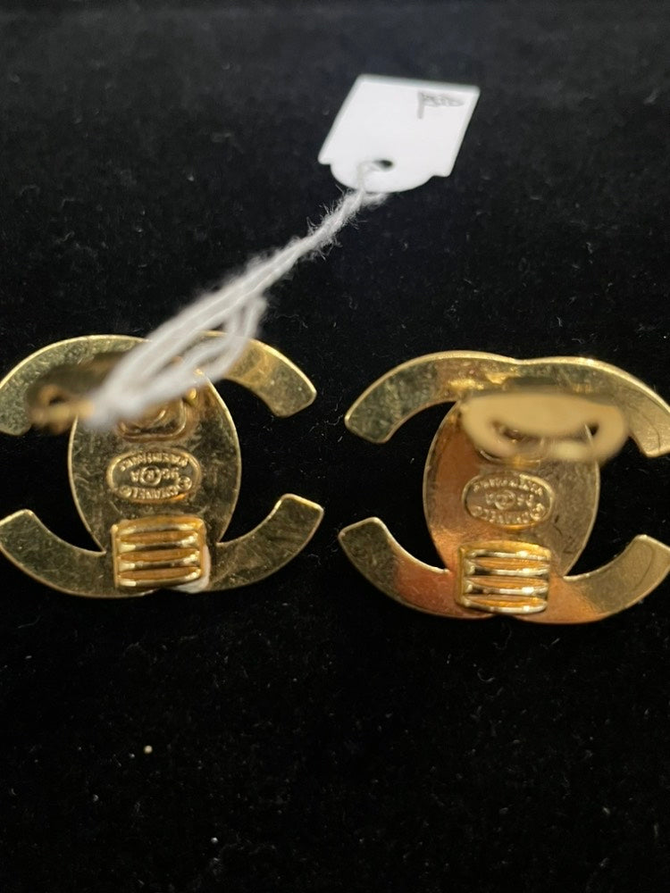 Chanel Clip On Earrings Gold