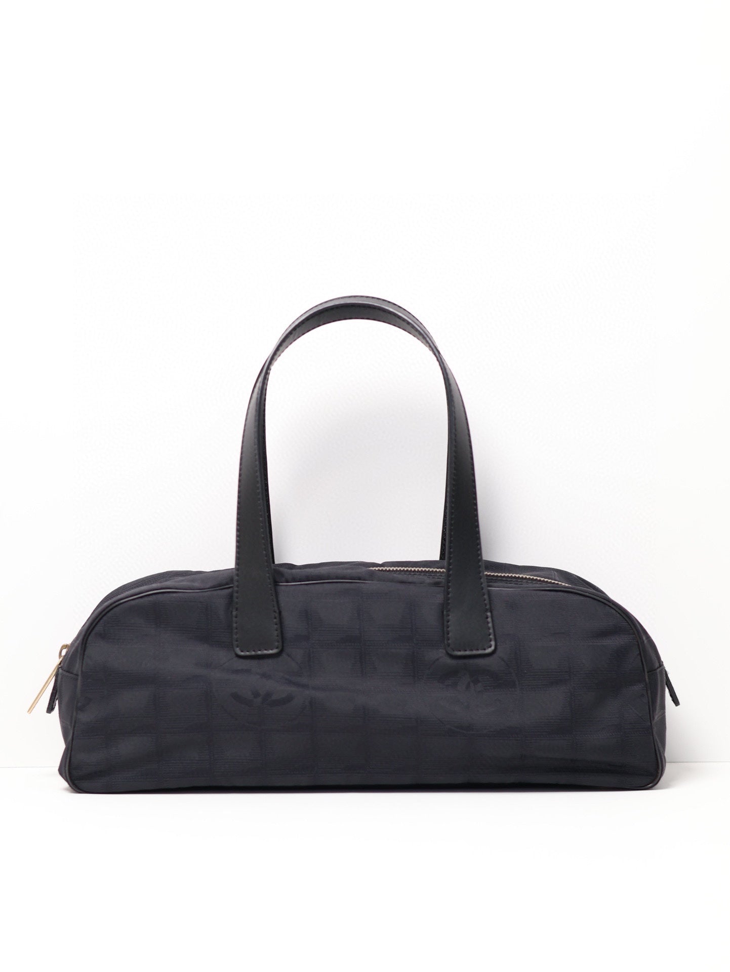 Chanel Travel Line All Black Baguette Satchel Bag