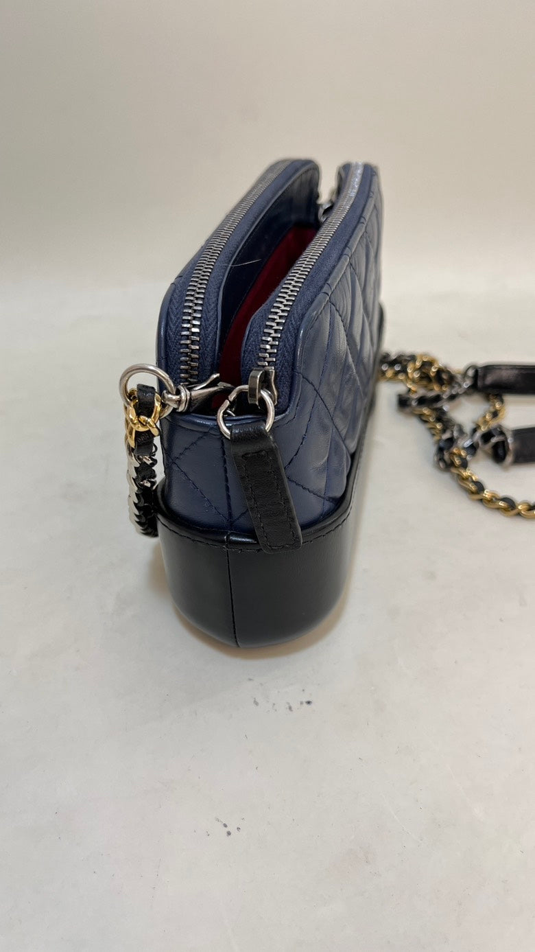 Chanel Quilted Navy and Black Crossbody Bag