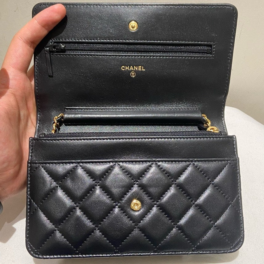 Chanel Lambskin WOC Black Crossbody Bag