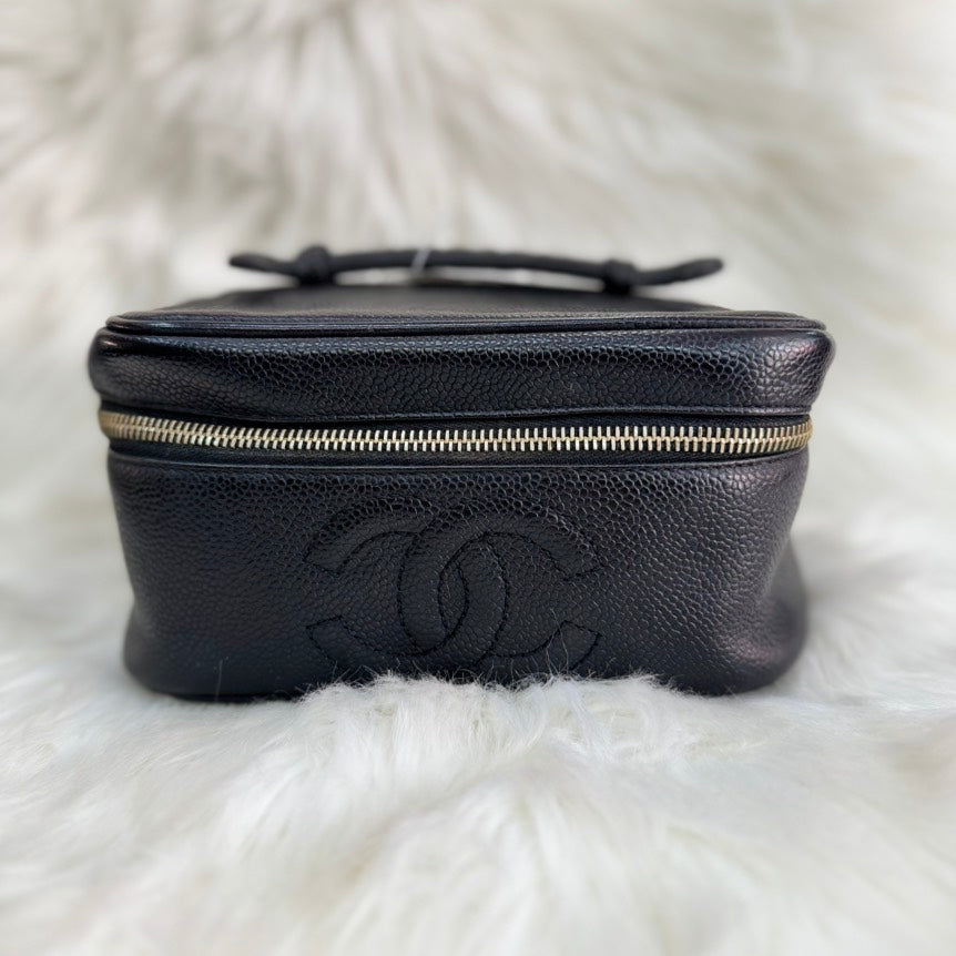 Chanel CC Vanity Bag - Caviar Black Leather Handle Bag