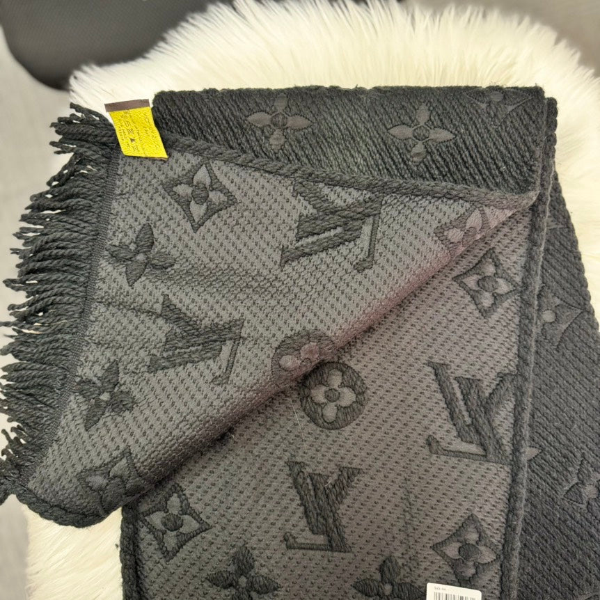 Louis Vuitton Trunk Pattern Scarf Noir Black 180cm x 30cm