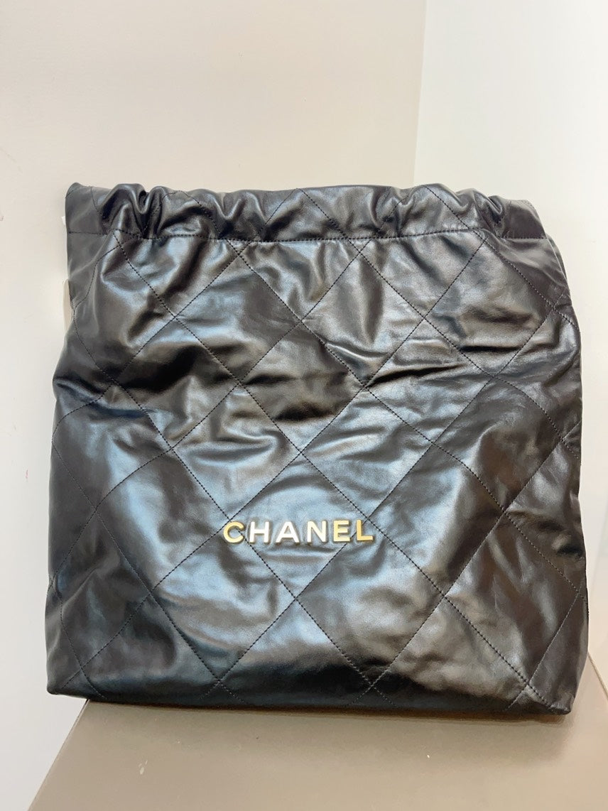Chanel  Bag Large Black Leather Shoulder Bag