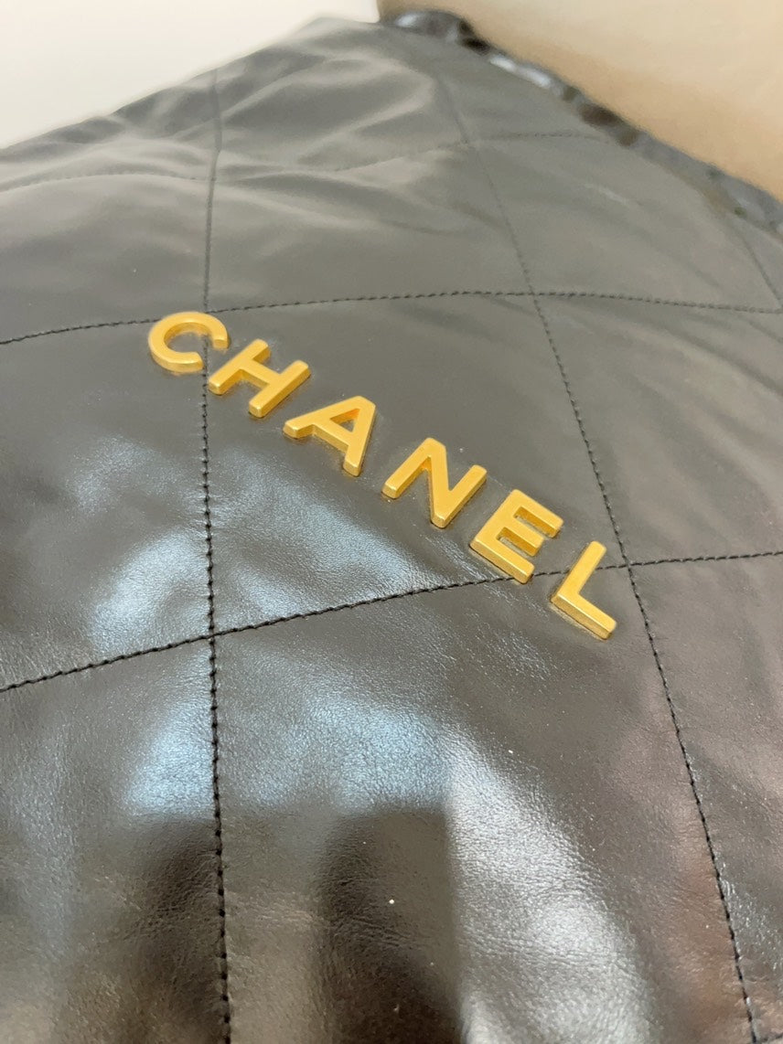 Chanel  Bag Large Black Leather Shoulder Bag