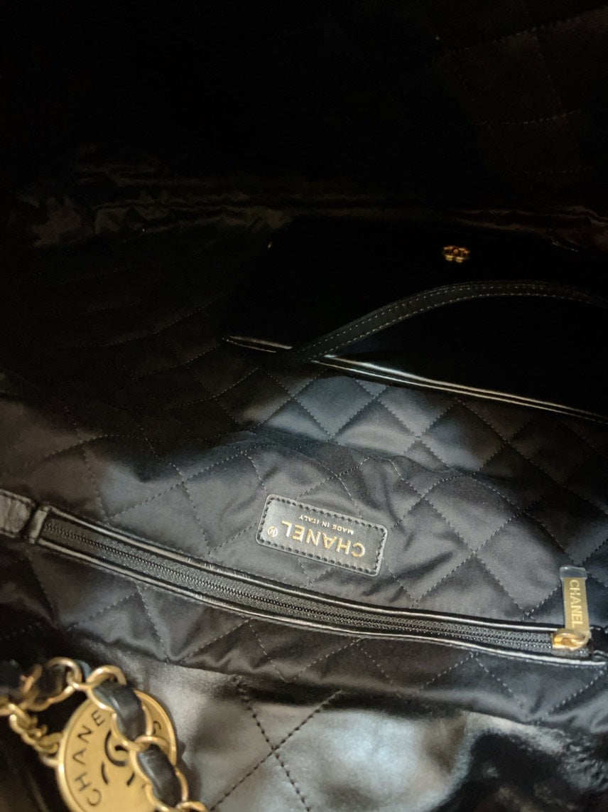 Chanel  Bag Large Black Leather Shoulder Bag
