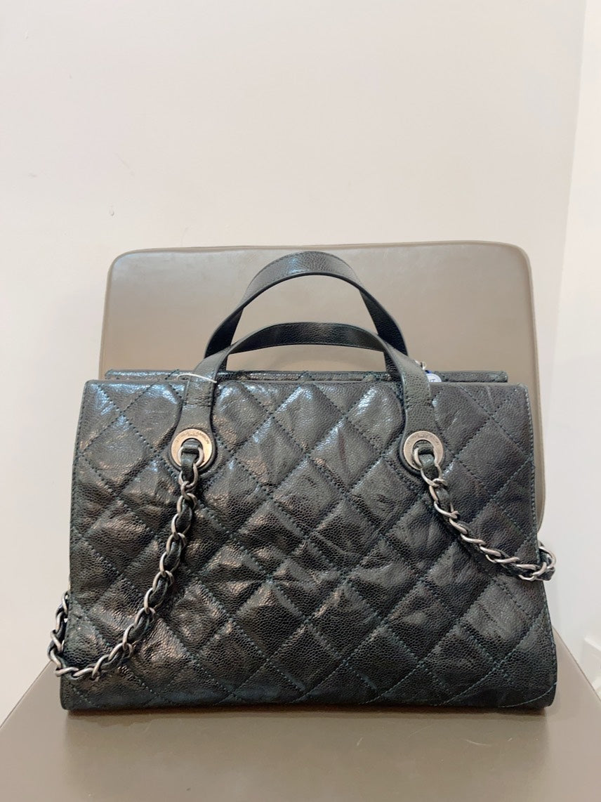 Chanel Quilted Black Tote with Card