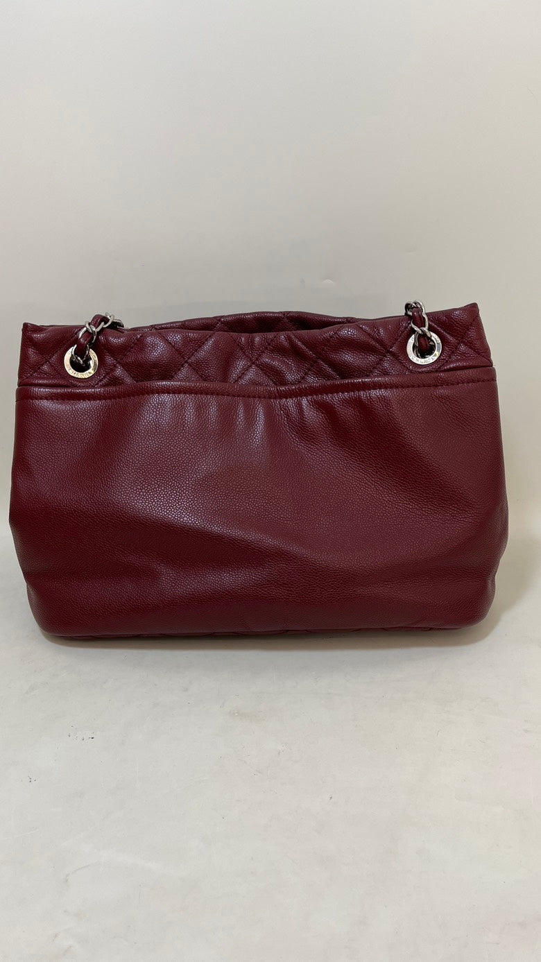 Chanel Caviar Leather Tote Bag in Burgundy
